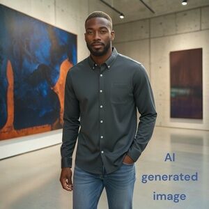 Ministry of Supply Tech Performance Button-Down Slate Stretch Work Travel |  XL